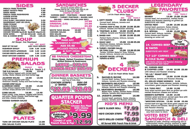 Menu Bread Basket Deli